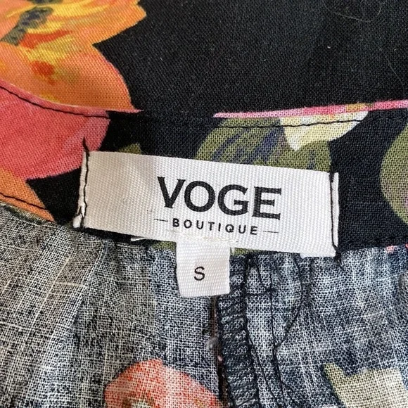 Voge Boutique Floral Cropped Leg Puff Sleeve Jumpsuit - Picture 6 of 8